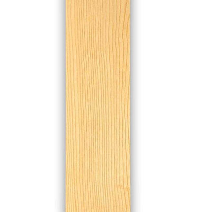 Langwerpige strook essen houtfineer 100 x 12 cm zonder backing, perfect voor renovatie en decoratieve toepassingen.
