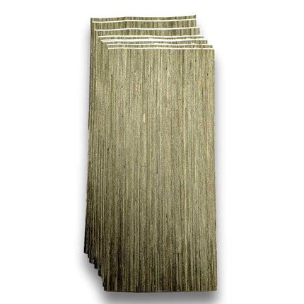 Set van 12 groene designfineer vellen van 34 x 15 cm, door-en-door geverfd berkenhout voor marqueterie en creatieve toepassingen.