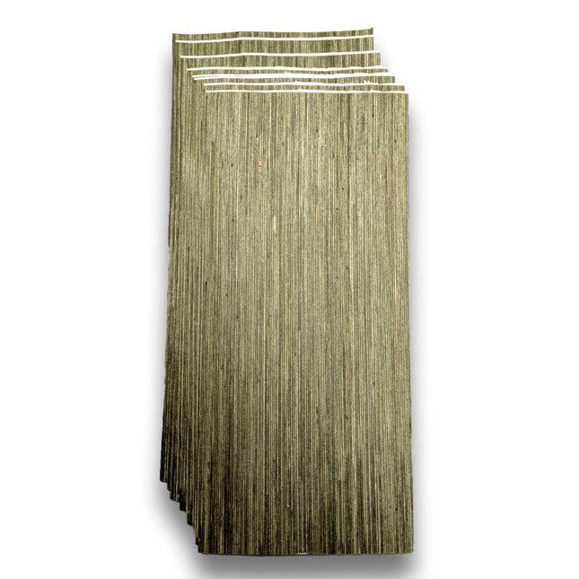 Set van 12 groene designfineer vellen van 34 x 15 cm, door-en-door geverfd berkenhout voor marqueterie en creatieve toepassingen.
